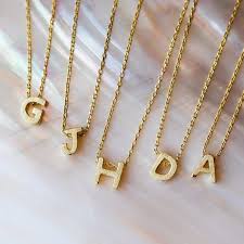 Gold Necklace with initial pendant